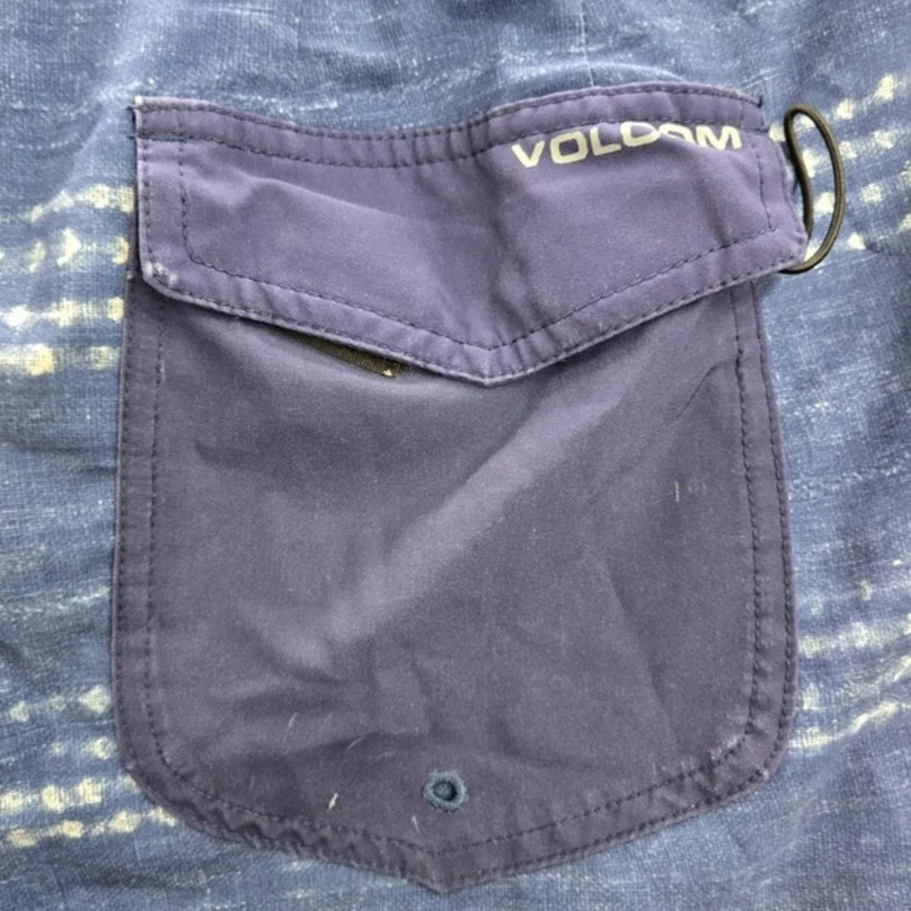 Volcom Men Swimwear 33 Blue Boardshorts Striped Lido Carillo‎ Cargo Pockets